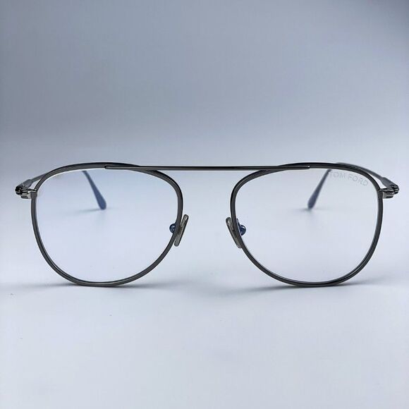 NEW Tom Ford FT5691-B 012 Dark Ruthenium Blue Block Unisex Pilot Eyeglasses - Picture 2 of 11